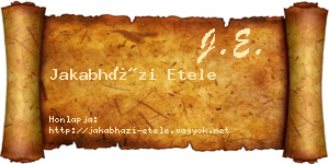 Jakabházi Etele névjegykártya